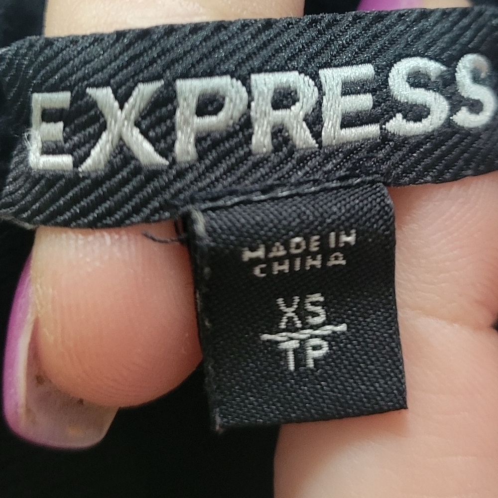 Express Black Ribbed Cutout Top - Picture 2 of 4